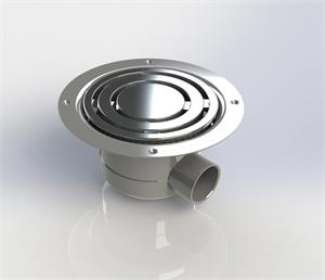 Vinyl Floor Chrome Effect Horizontal Gravity Waste-UTVC01/H